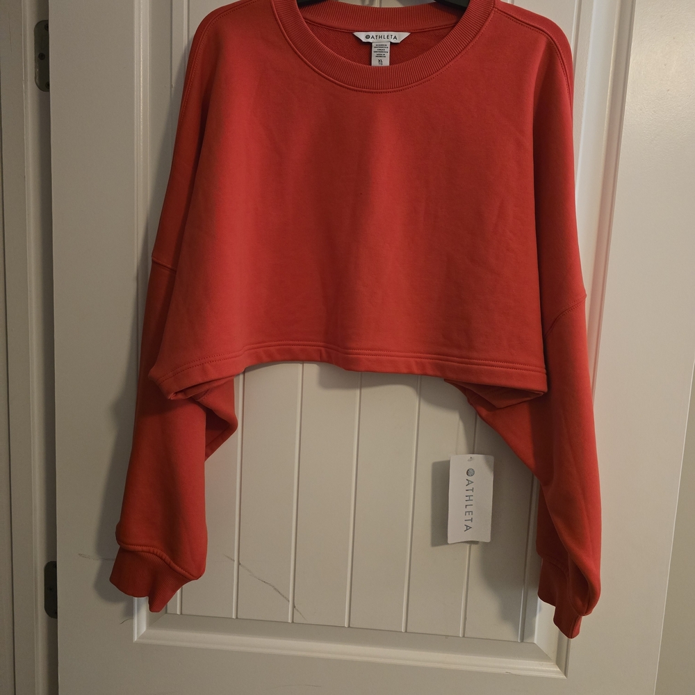 Athleta Cardinal Terry Super Cropped Dolman Sweater XL - NWT SOLD OUT ONLINE - Picture 4 of 7